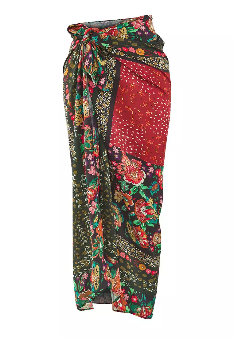 Ethnic Patterned Maxi Woven Beach Pareo TBESS23PR00005