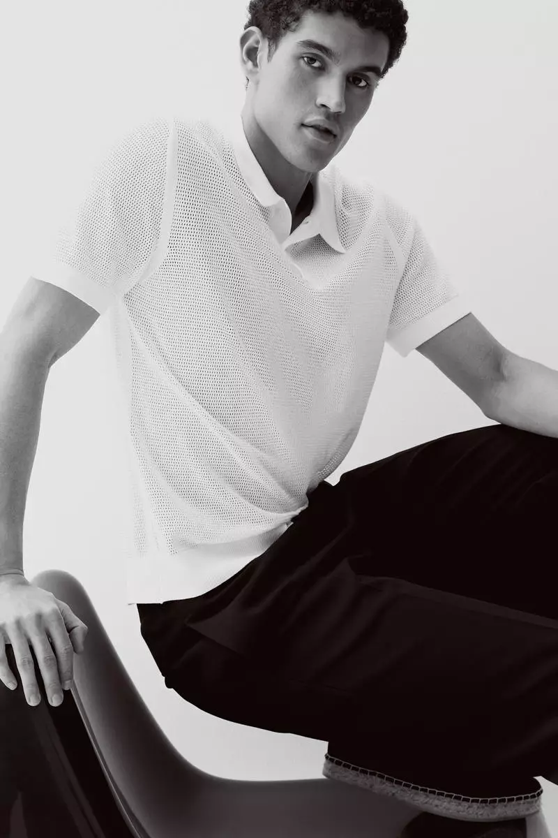 Regular Fit Hole-knit polo shirt