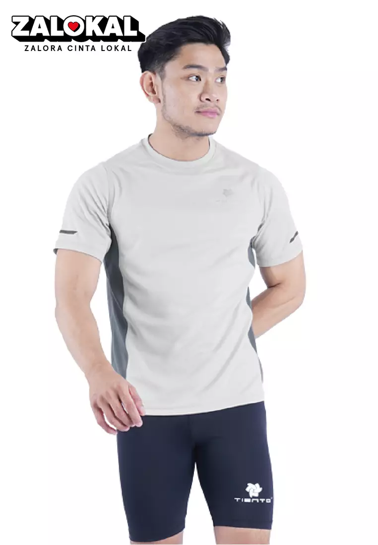 Tiento Kaos Olahraga Lari Baju Running Gym Dry Fit Extra Lite Pria