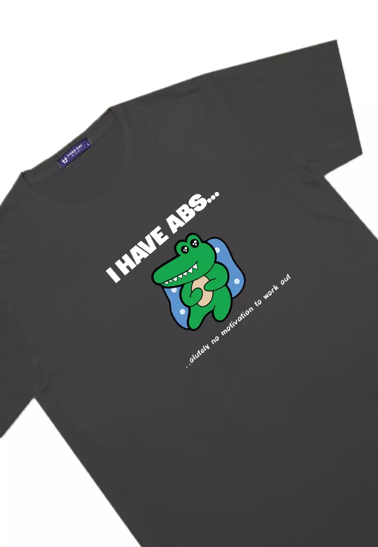 MTM69 kaos komik anime kocak pria draco i have abs abu