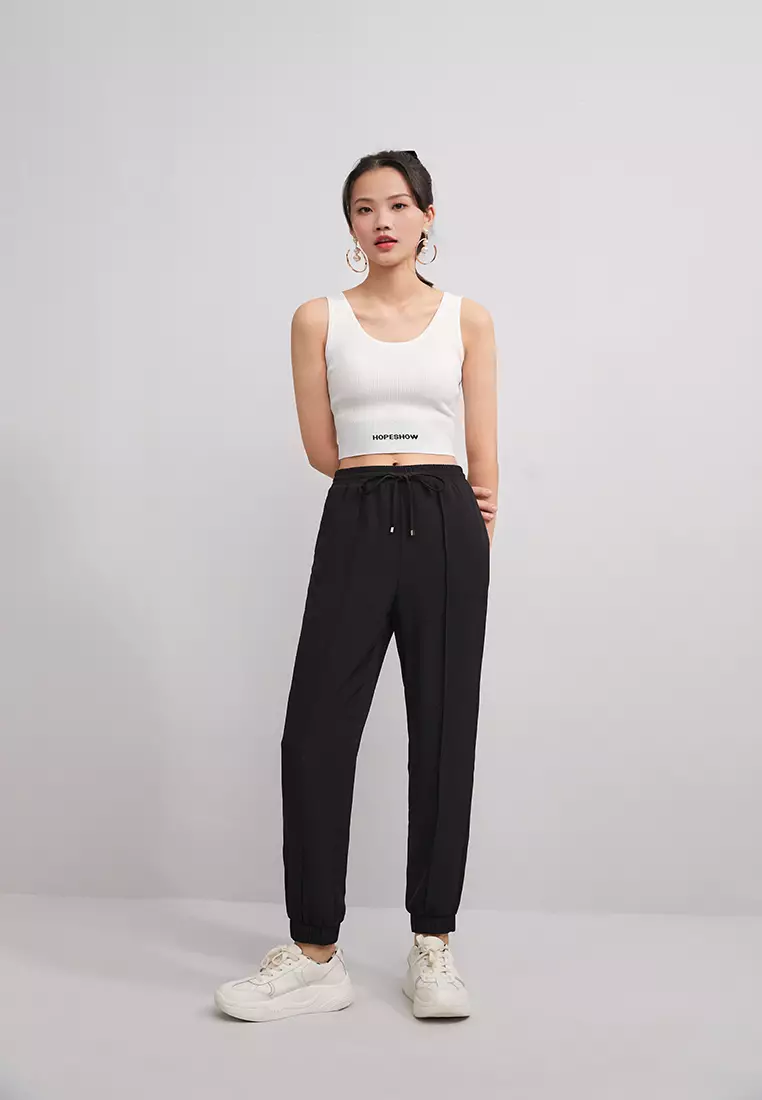 Women's Draped Plus Size Pants with Pocket Wide Leg Capri Cropped Pants  Loose Athletic Shorts Carrot Pants (Black, XL) at  Women's Clothing  store