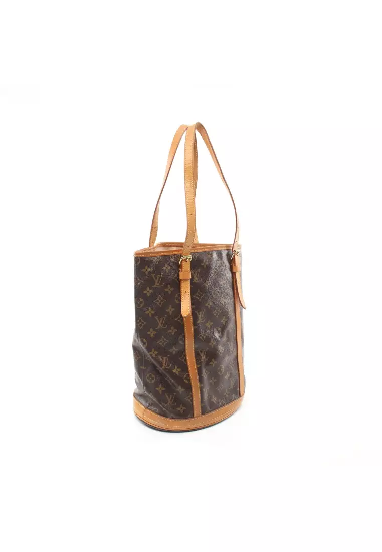 LOUIS VUITTON Monogram Brown Bucket GM Shoulder Bag