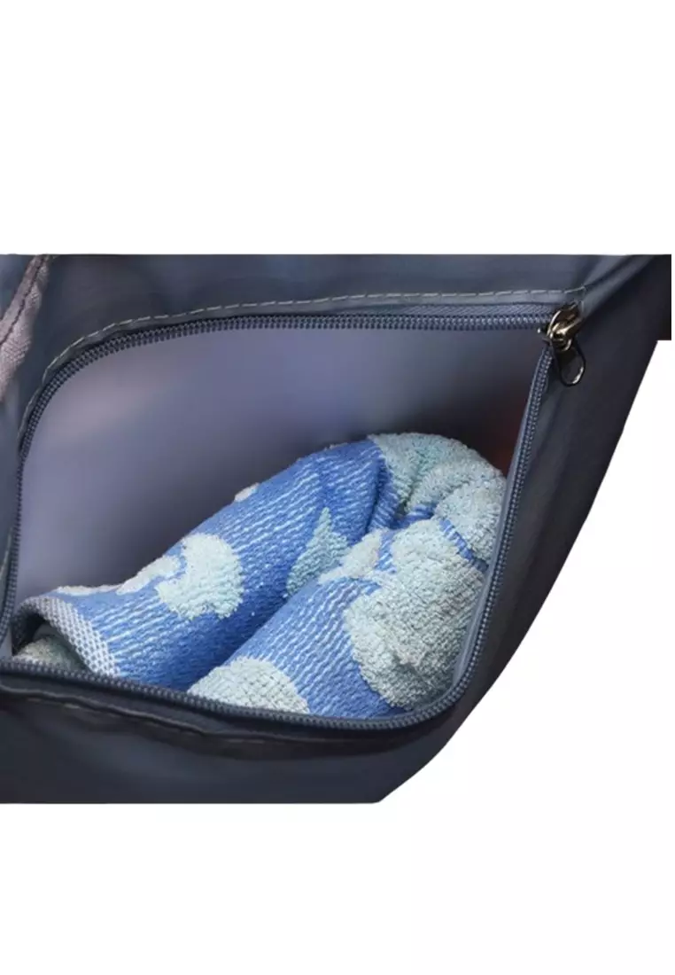 Tas Travel Jinjing Duffel Bag Gym Sport Shoe Compartment - Black