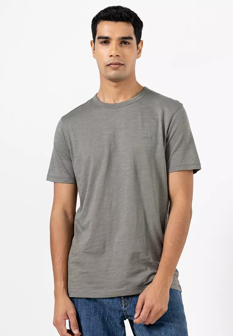 Logo Slub Cotton T-Shirt - BOSS Orange