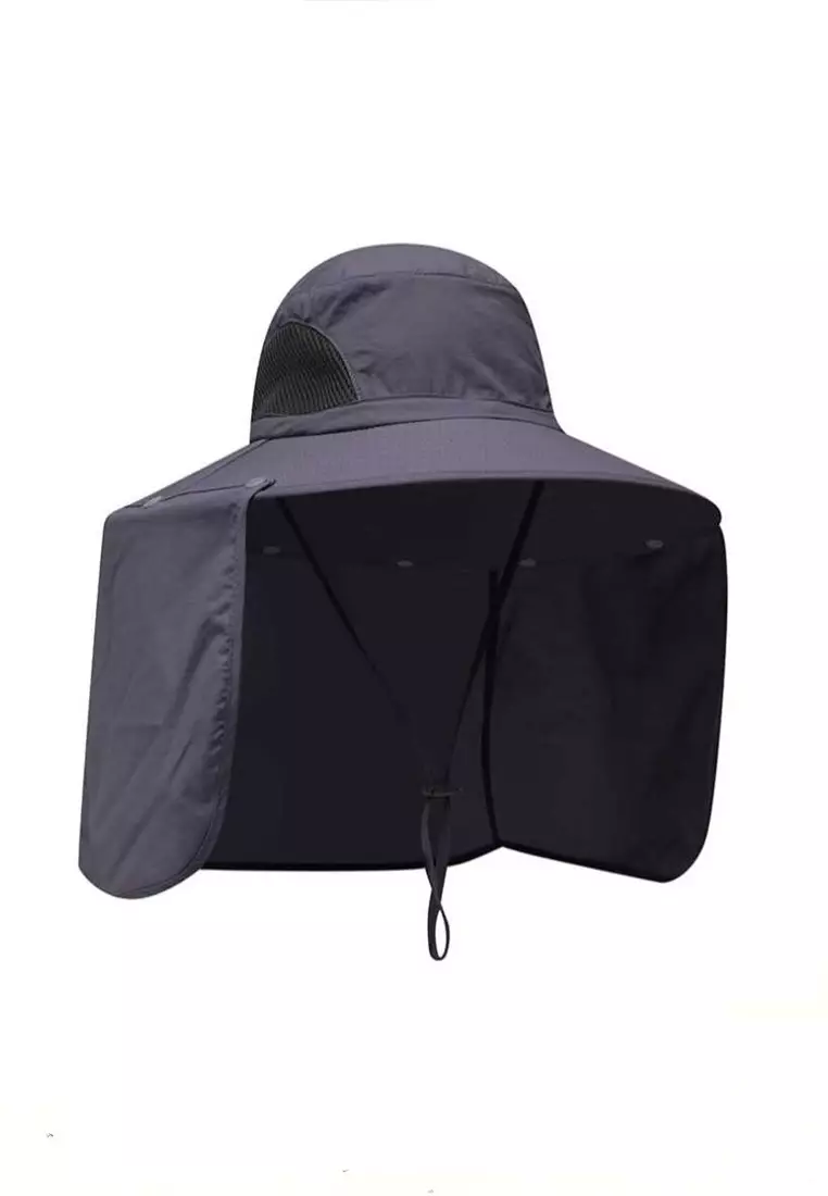 Leroy Topi Mancing Anti Panas Unisex Waterproof With Neck Cover Material Polyester ORIGINAL - Dark Gray