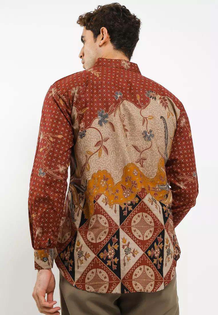 Laksha Kemeja Batik Exclusive Premium Pria Casual Modern Lengan Panjang