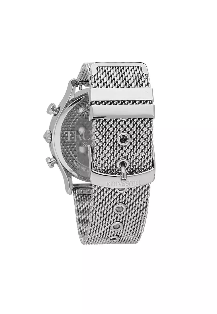 【2 Years Warranty】Trussardi T-Light 43mm White Silver Matt Dial Men's Quartz Watch R2453127006