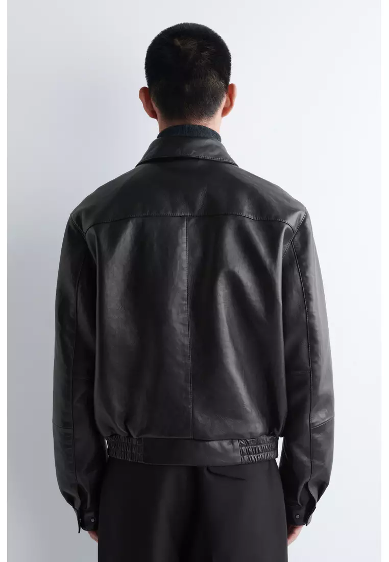 LEATHER BLOUSON JACKET