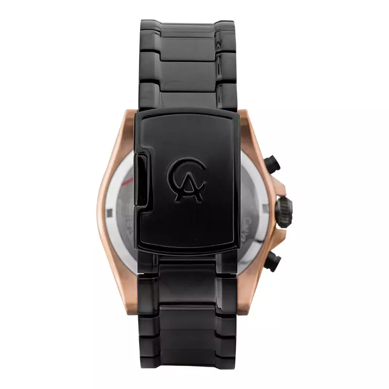 Jam Tangan Pria Alexandre Christie Chronograph AC 6619 MC BBRBA Men Black Dial Black Stainless Steel Strap