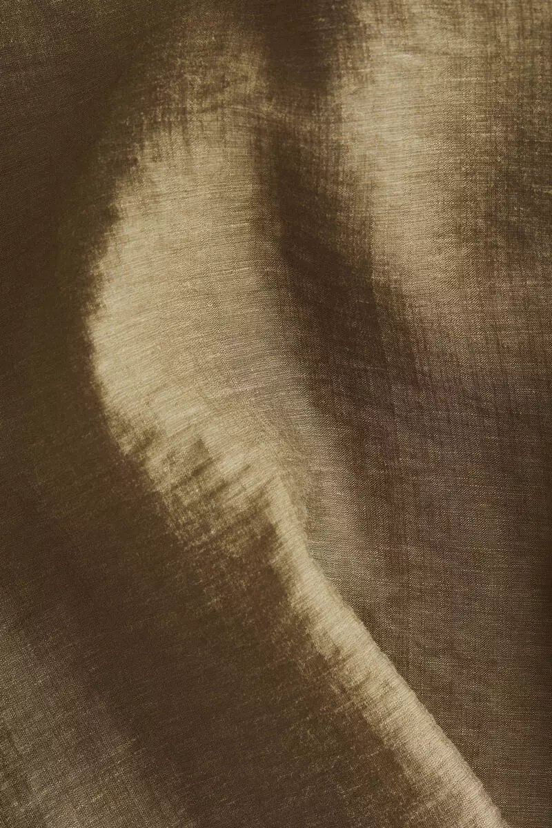 Linen-blend blouse