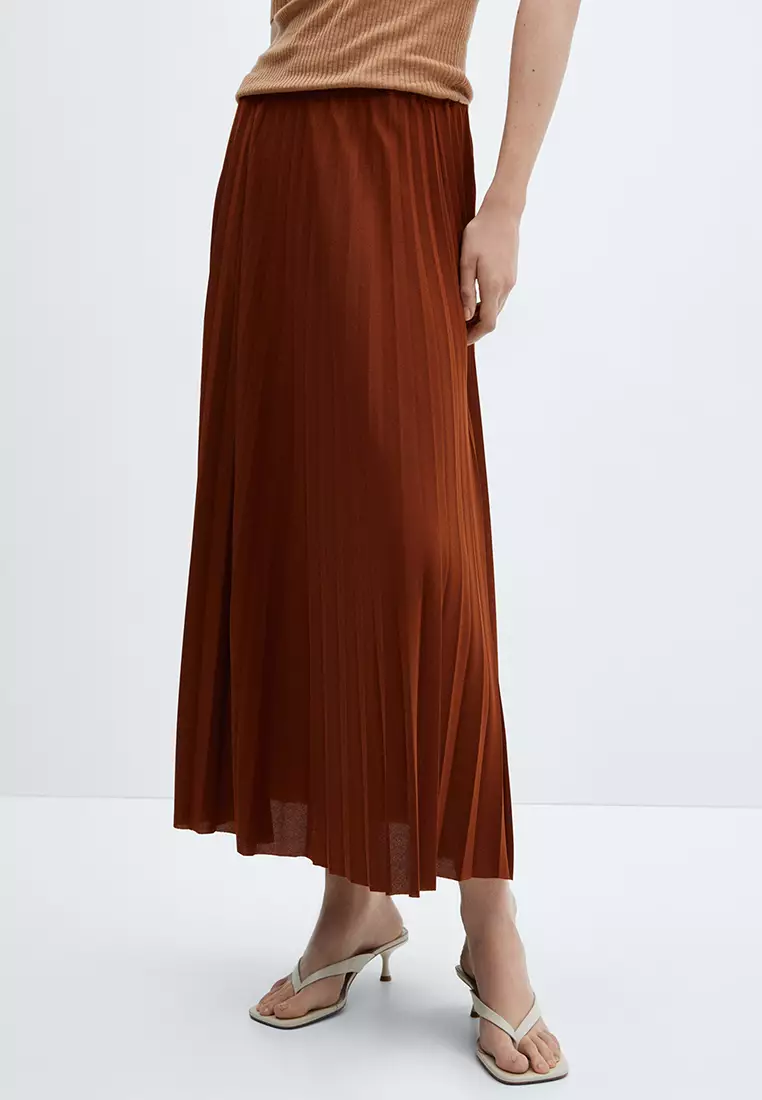 Pleated long skirts cheap online