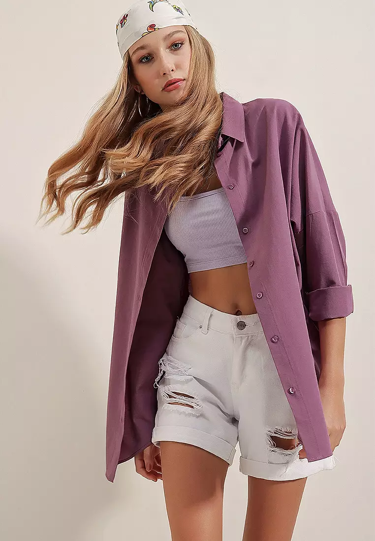 Oversized Long Basic Shirt