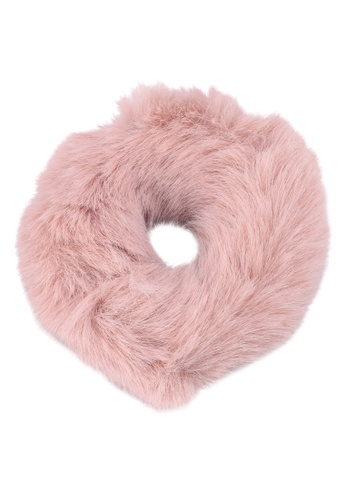 Shop Saturation Pink Furry Hair Tie Online On Zalora Philippines