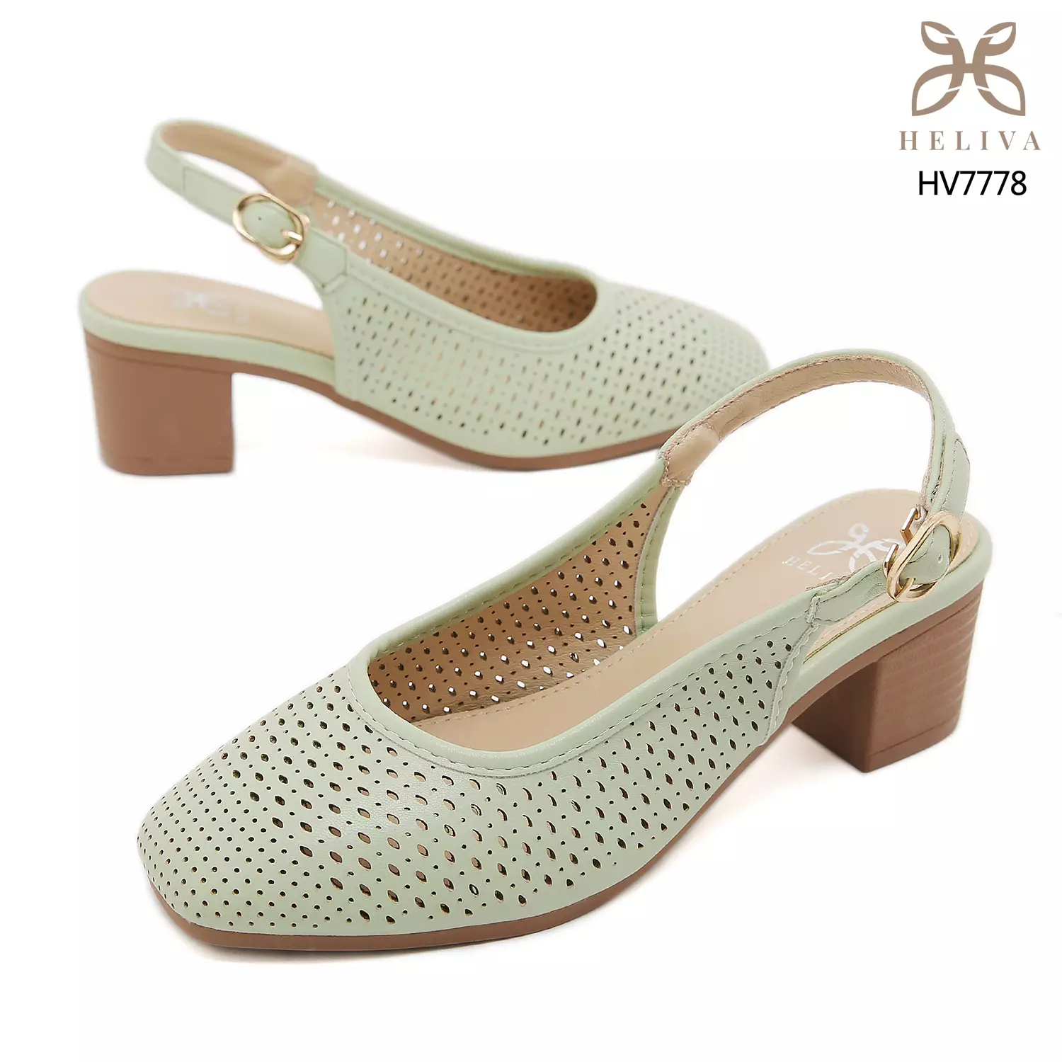 HELIVA REVINA – Laser Cut Slingback Heels HV7778