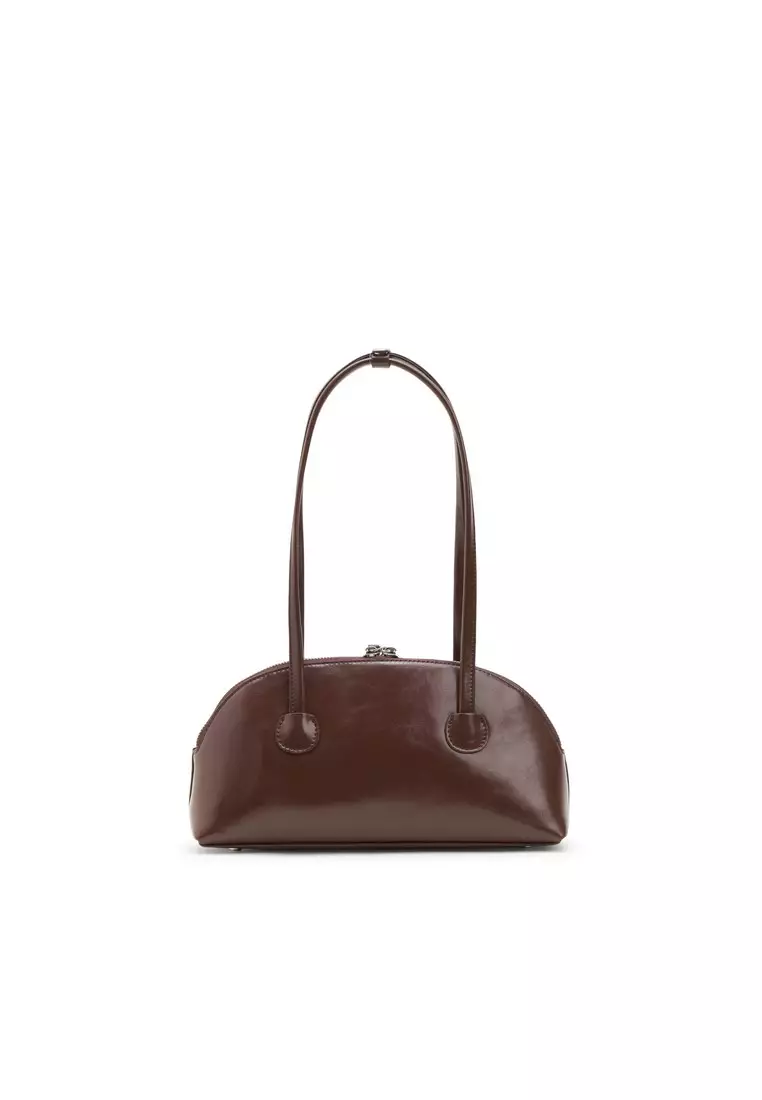 Tracey Long Strap Glossy Baguette Shoulder Bag