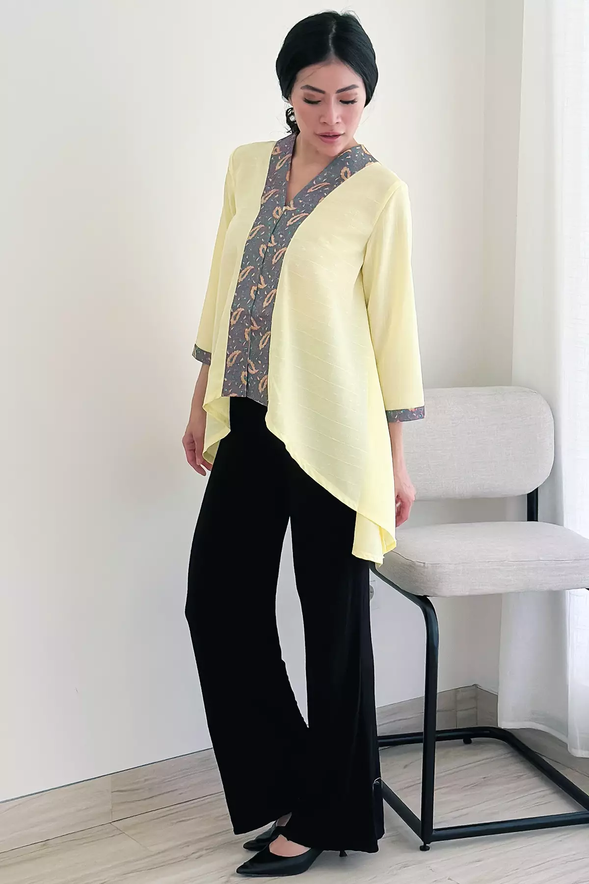 Batari Songket Kuning Kebaya Asimetris