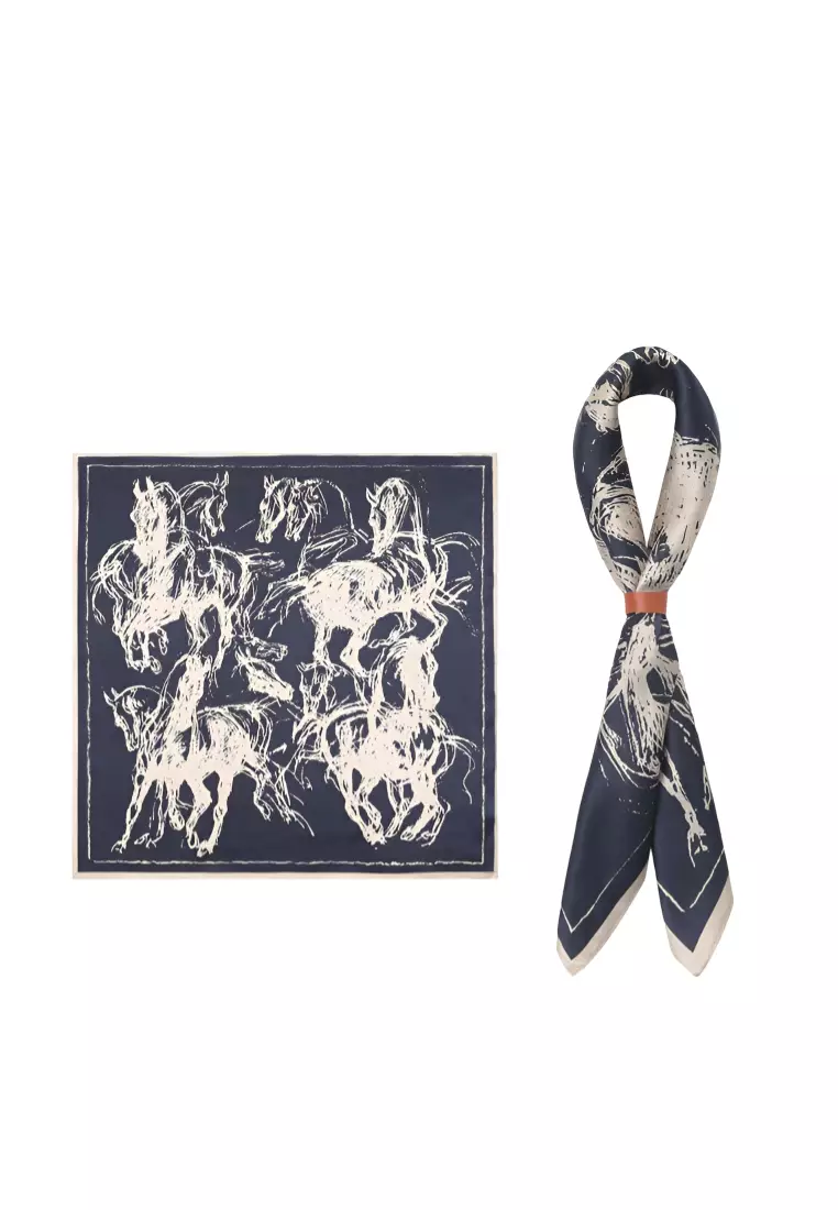 American Neutral Style Outdoor Square Scarf - Versatile Temperament, Retro Silk Scarf Design
