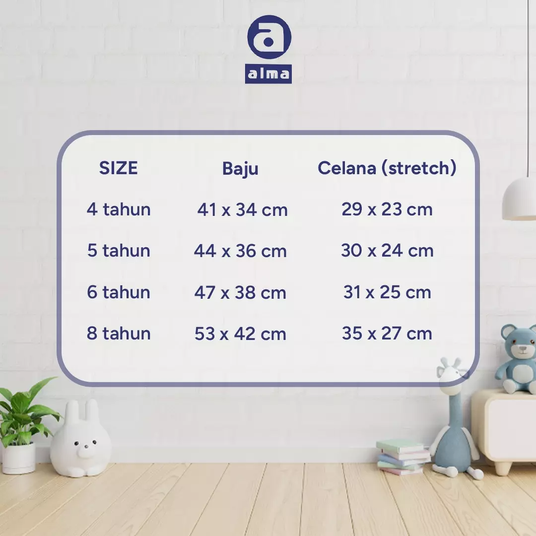 Alma Kids Setelan Top and Bottom set anak full cotton 
