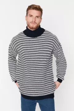Striped turtleneck mens sales