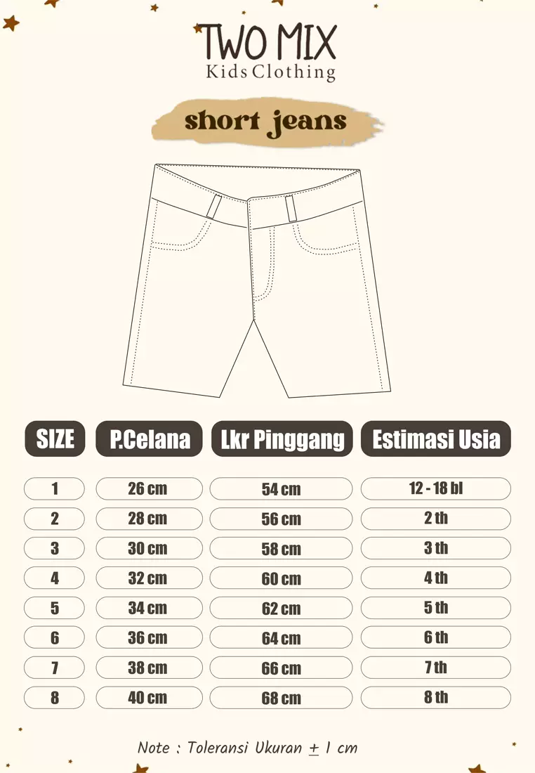 Two Mix Kids Denim Hot Pants - Celana Pendek Jeans Anak Perempuan 1-8 Tahun 4321