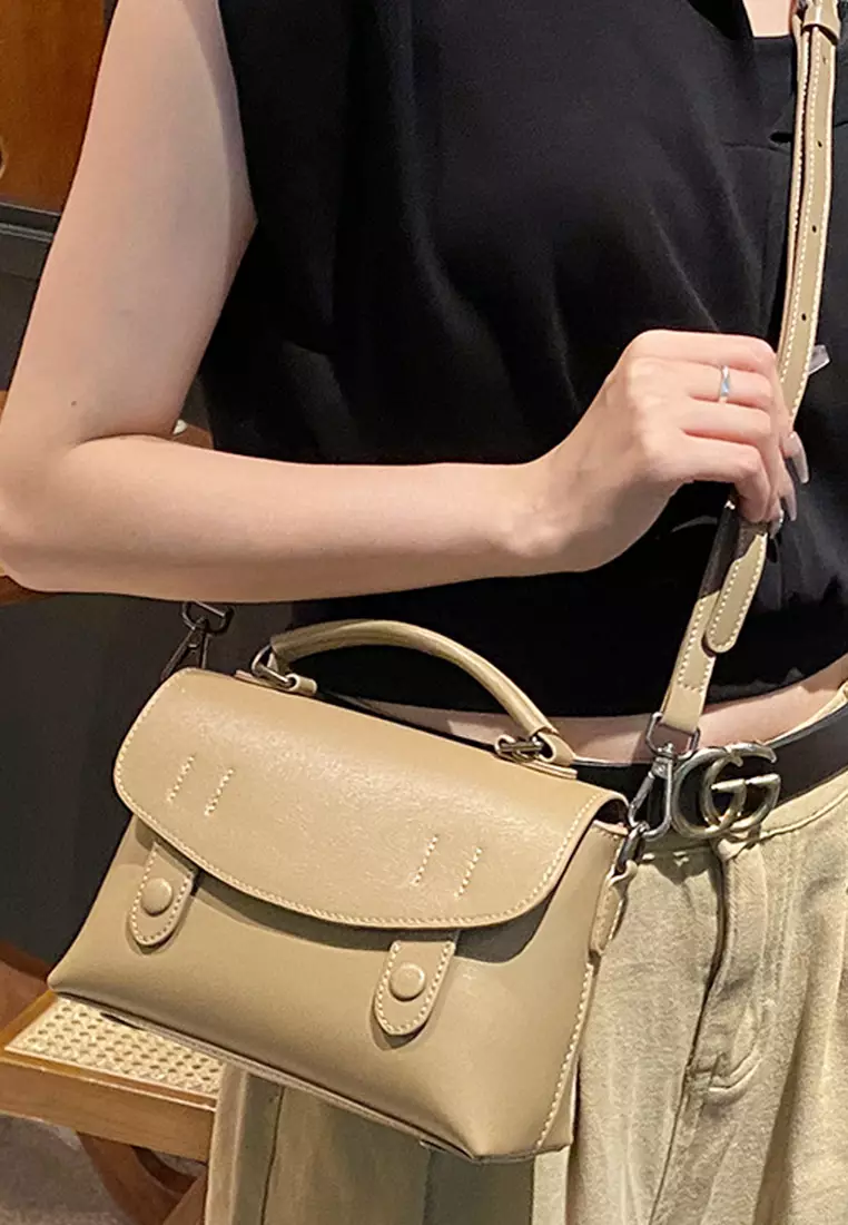 VANSA Top Layer Cowhide Flap Shoulder Crossbody Bag VBW-Cb-905