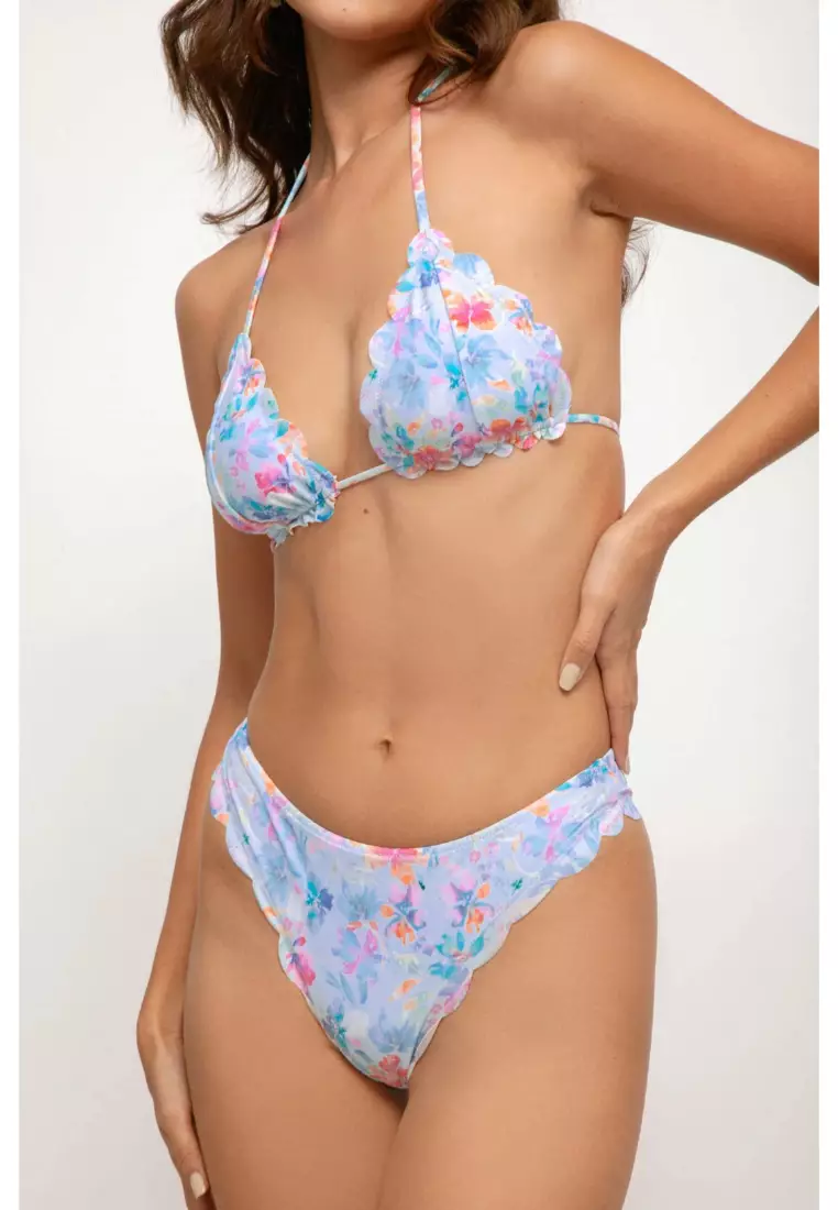 Sandy Scalloped Medium Bikini Bottoms / Bahama Mama