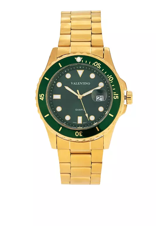 Analog Watch 20122409-Gold - Green Dial
