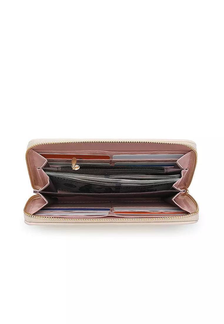 Women's Long Zipper Wallet (Dompet Panjang Ritsleting Wanita) - Putih / Krem