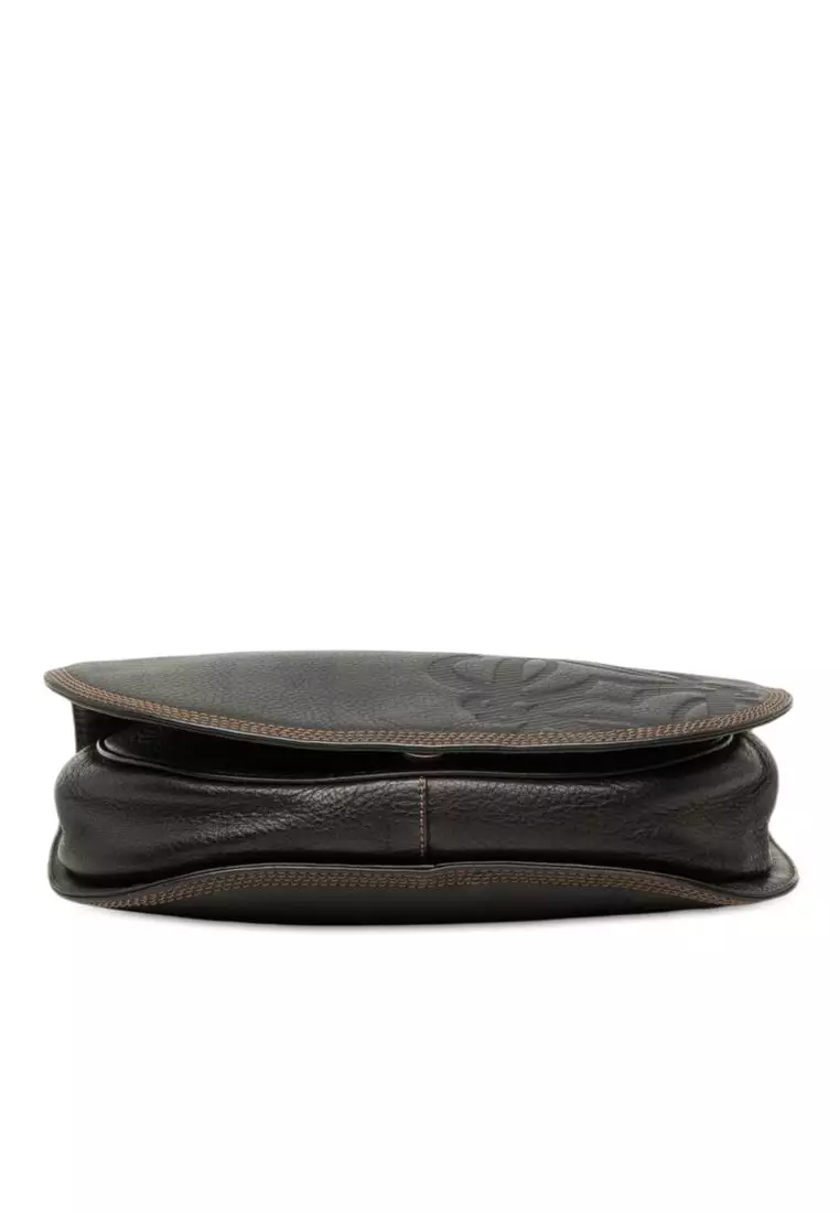 Pre-Loved Loewe Leather Anagram Flap Crossbody