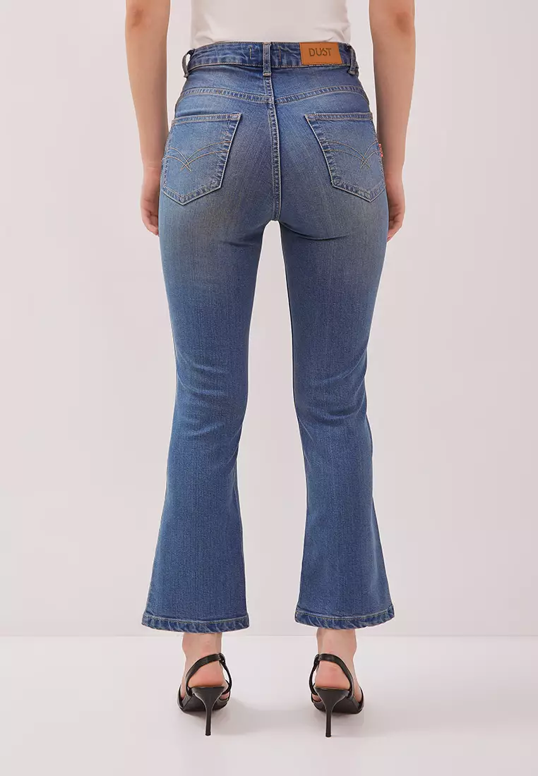 DUST Celana Kick Out Cropped Jeans Kaleya Light Blue (D.31315)