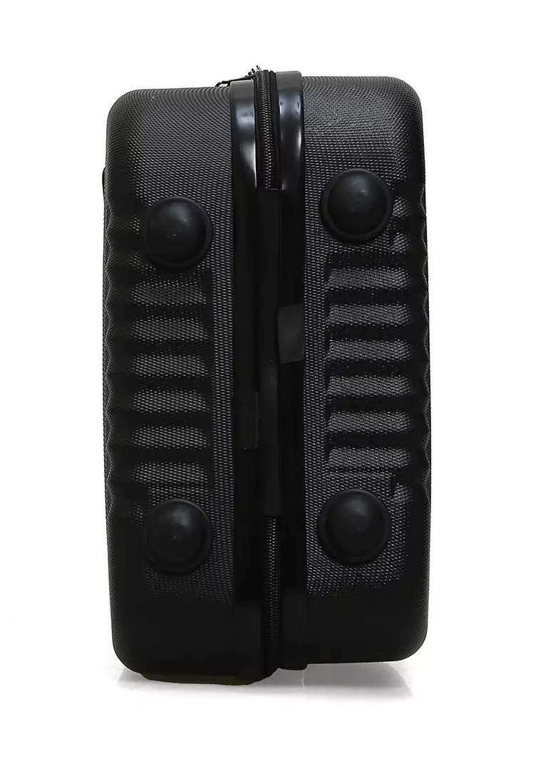 Fidell Koper Jinjing Tas Mini Beauty Case Size 14 Inch Suitcase Unisex Lock System 3 Number Code Material Fiber ABS ORIGINAL - Black
