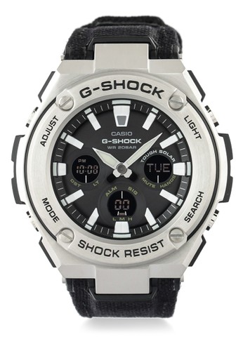 Jual G Shock Casio G Shock Jam Tangan Pria Black Silver Canvas Gst S130c 1adr Original Zalora Indonesia
