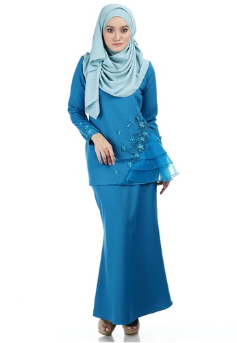 Calyta Kurung with Asymmetry Layered Frill from Ashura in Blue