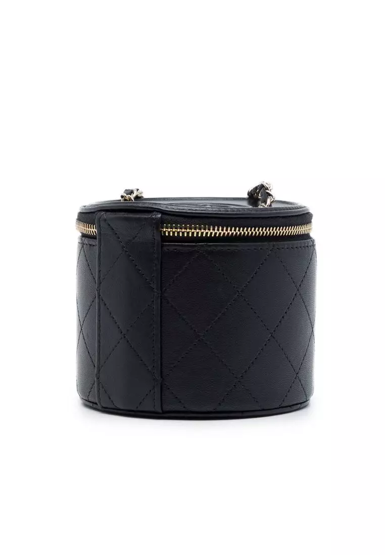 Pre-Loved Chanel Quilted Lambskin Chain And Charm Vanity Case