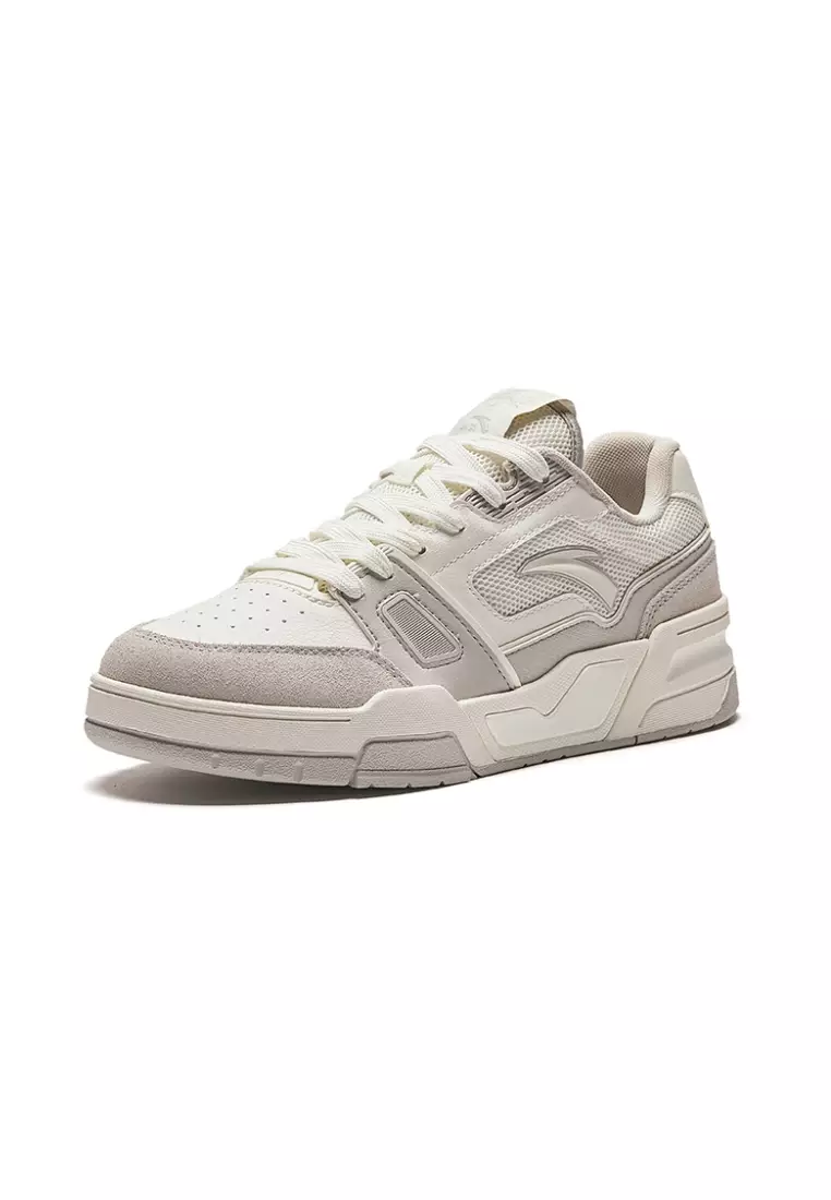 ANTA Women Flame 5 Skate Shoes - Ivory White/Grey