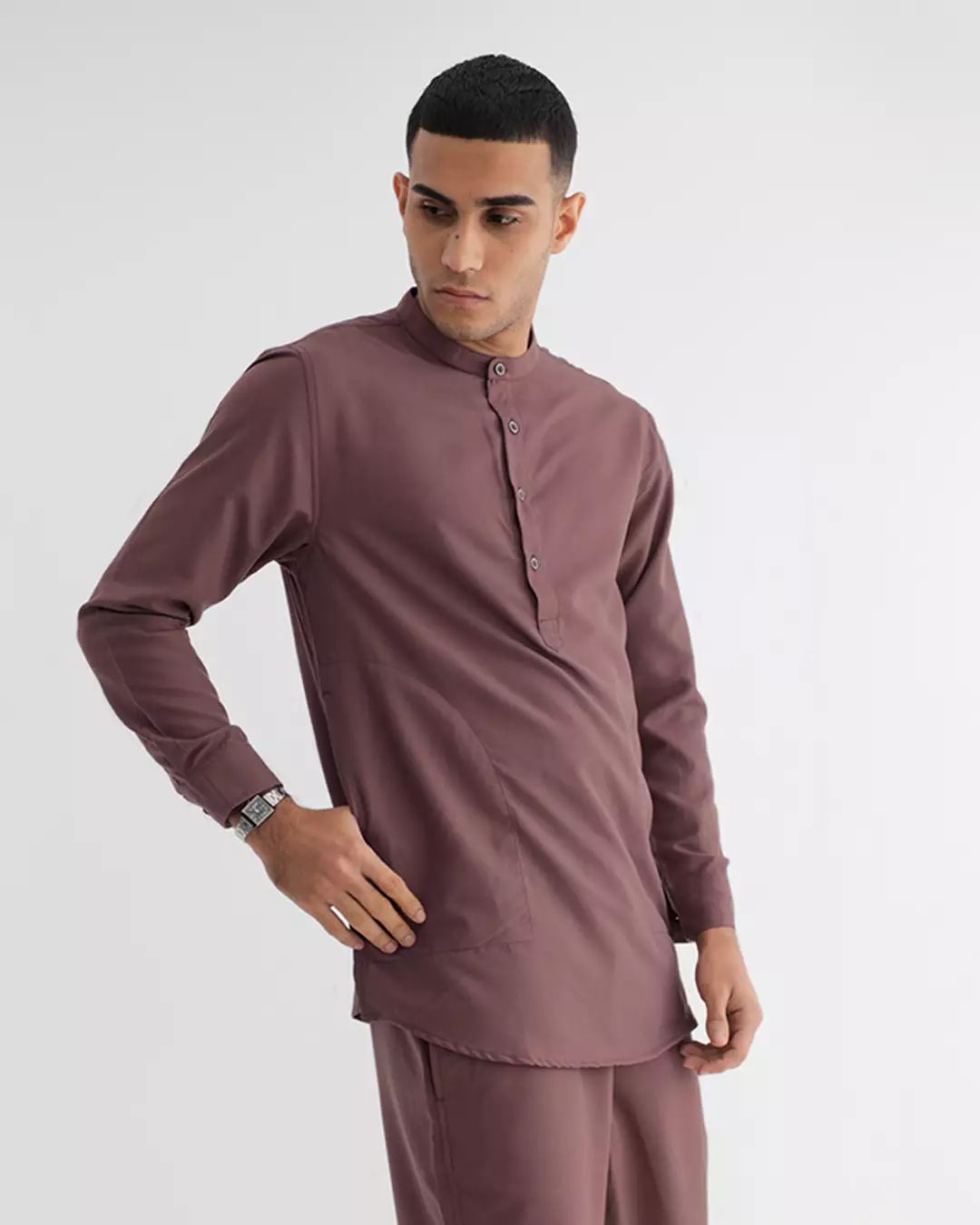 OXCON Kemeja Setelan Koko Kurta Moslem Wear Brown