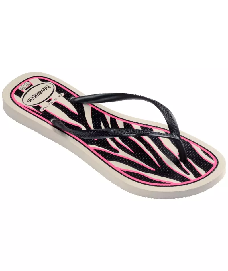 Havaianas 7018 Slim Animals - Beige/Dark - Sandal Wanita