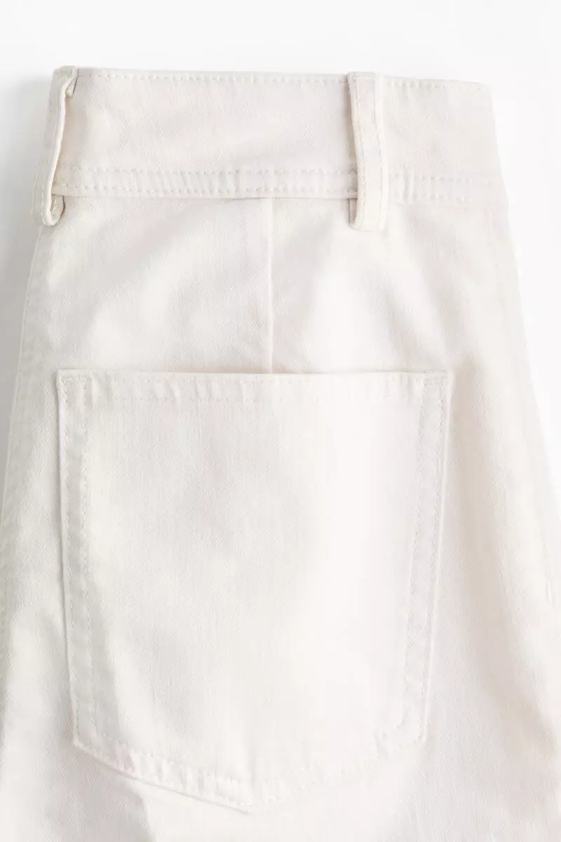 Flared ankle-length trousers
