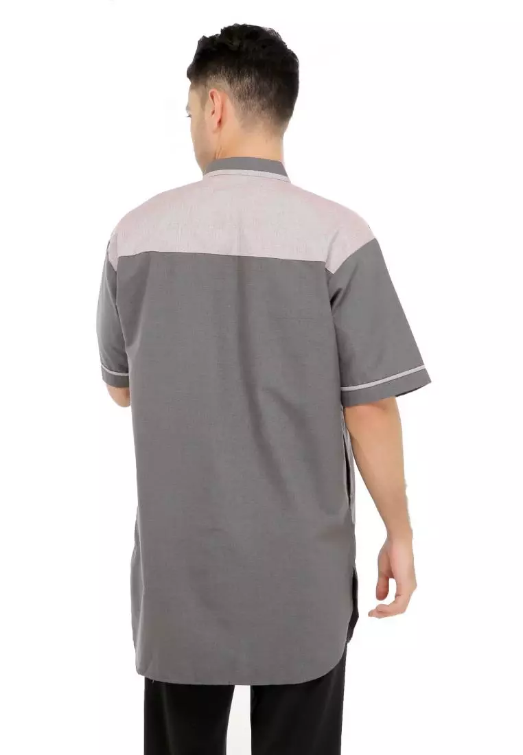 Baju Koko Gamis Muslim Pria Fawwaz - Abu Tua