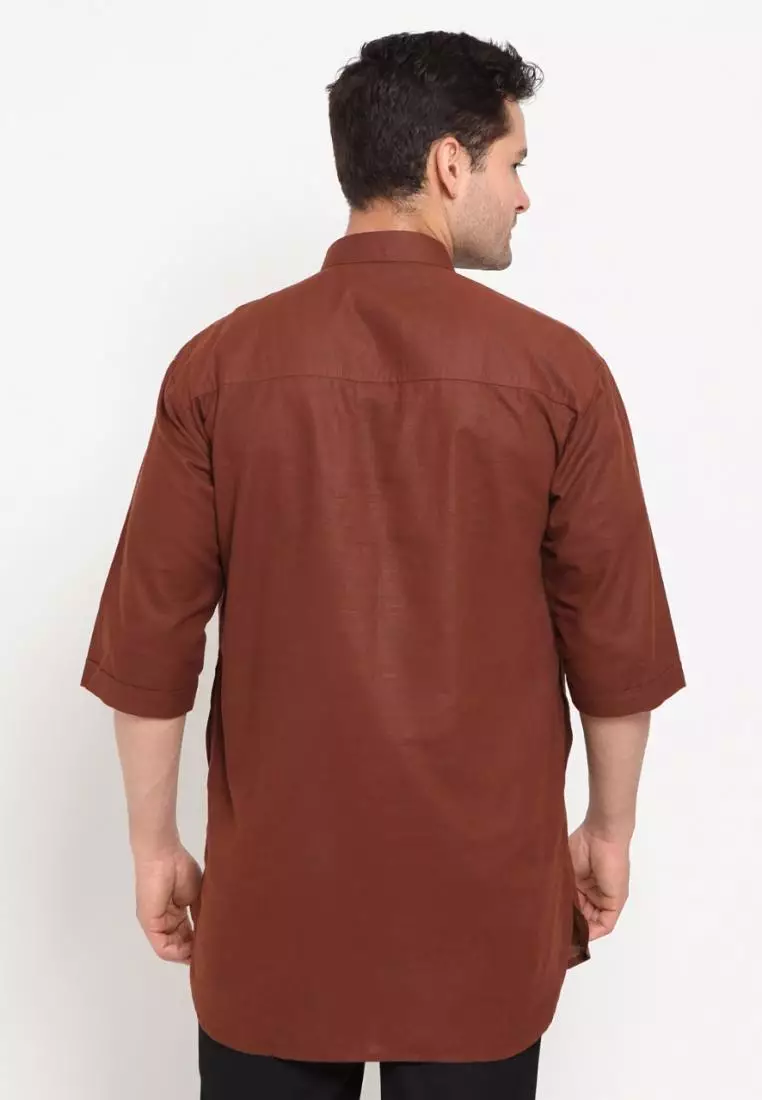 Zayidan Baju Koko Gamis Muslim Pria - Mustafa Coklat