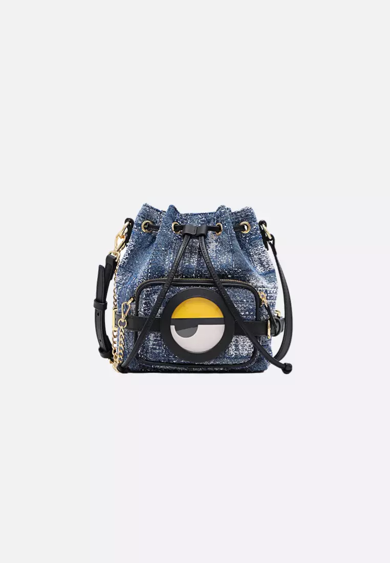 Minions Denim with Leather Backpack - Shop FION Messenger Bags