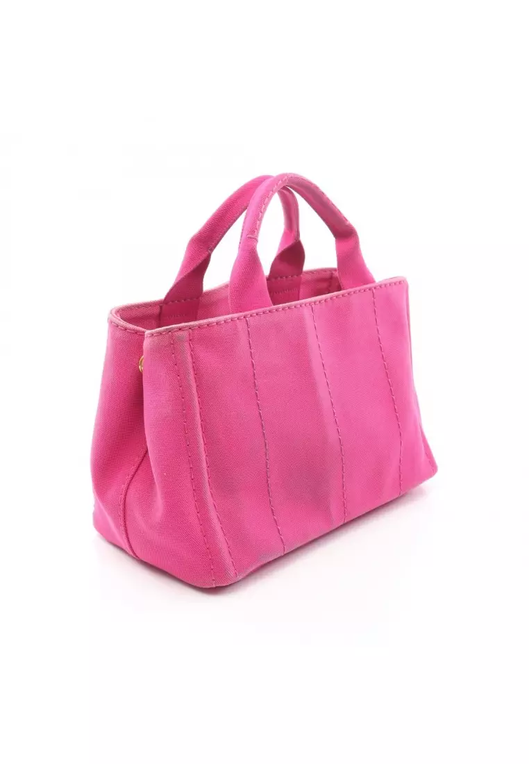 Prada Pre-Loved Prada CANAPA Kanapa Handbag tote bag canvas pink