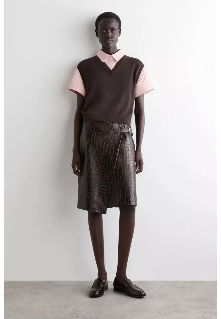 LAYERED MERINO WOOL SHIRT VEST