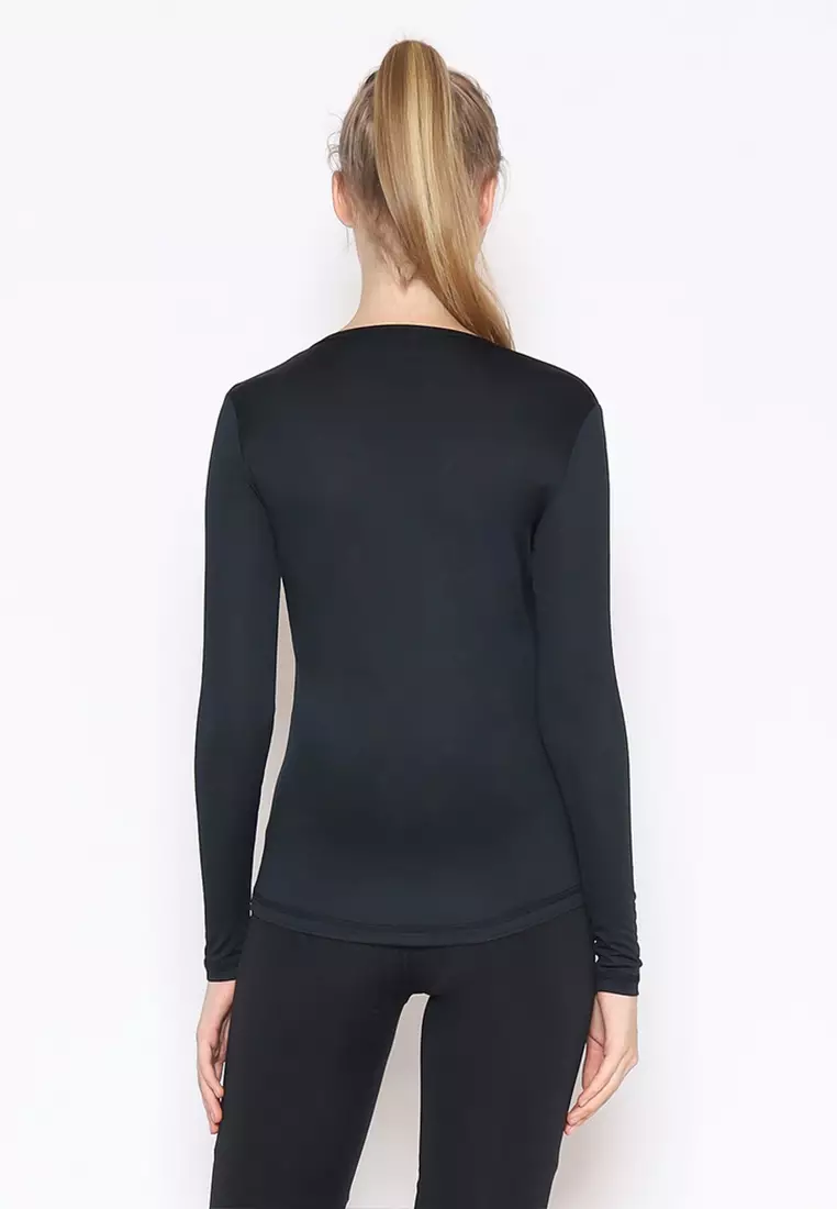 Fitwear - Kaos Olahraga Wanita ZELDA  DRYFIT BASELAYER L/S - BLACK