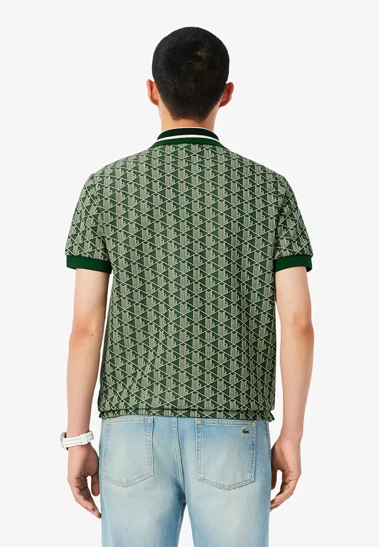 Classic Fit Monogram Jacquard Polo Shirt