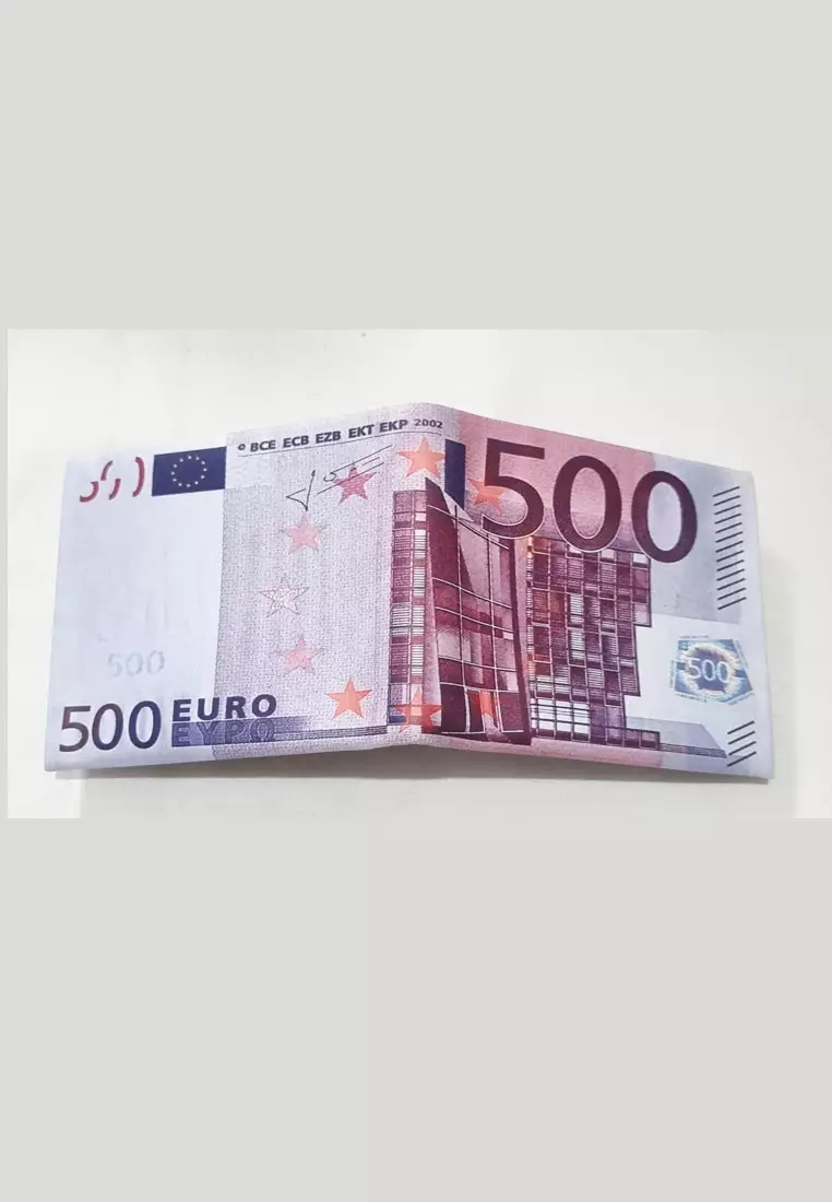 Dompet Kulit Vegan Wallet Currency Euro 500 Pink