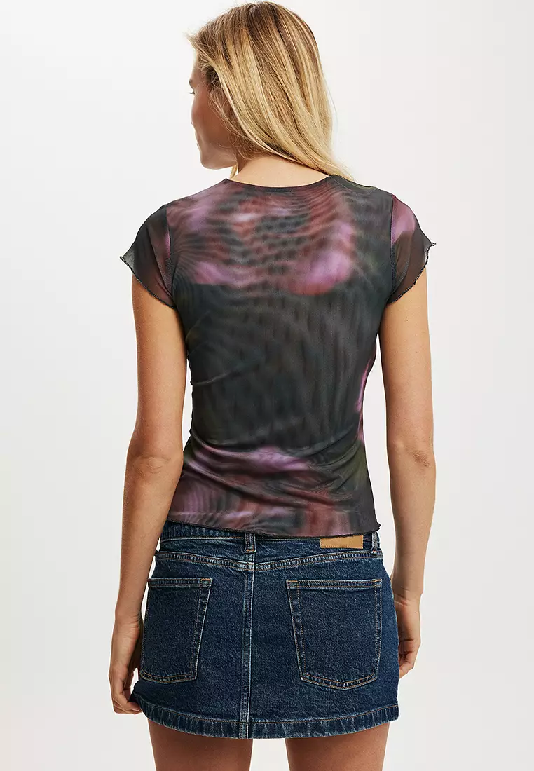 Ashley Mesh Short Sleeve Top