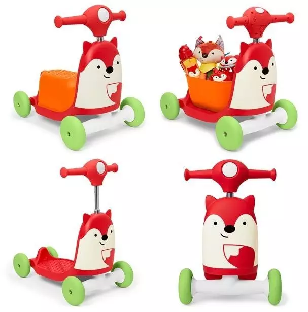 Skip Hop 3in1 Zoo Ride On Toy - Mainan Bunyi Kendaraan Skuter Anak (Fox)