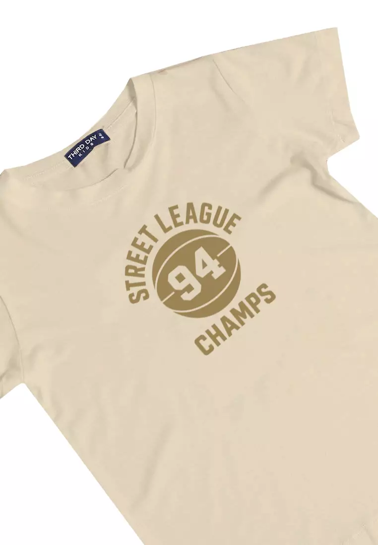 KU145 Kaos Anak Instacool "street league" light cream