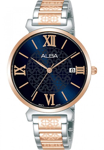 Jual Alba Jam Tangan Wanita Alba Original Garansi Resmi Ag8k72 Ag8k72x1 Strap Dual Tone Stainless Steel Silver Rose Gold Angka Romawi Silver Original Zalora Indonesia
